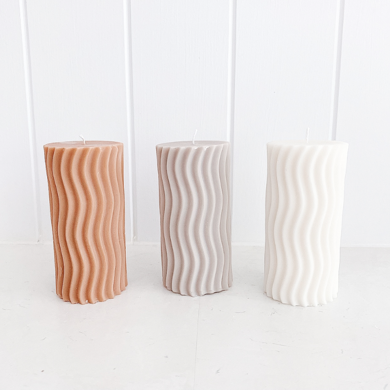 Wavy Pillar Soy Wax Candles