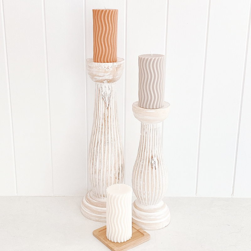 Wavy Pillar Soy Wax Candles